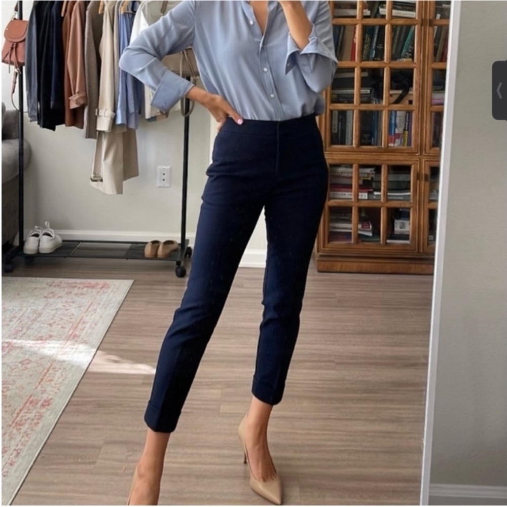 J crew high rise cameron pant 4 season stretch navy blue